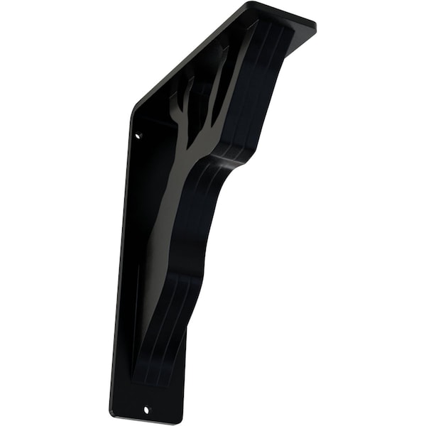 Ekena Millwork Damon Wrought Iron Bracket, (Triple center brace), Powder Coated Black 2"W x 5 1/2"D x 8"H BKTM02X05X08TDA - main